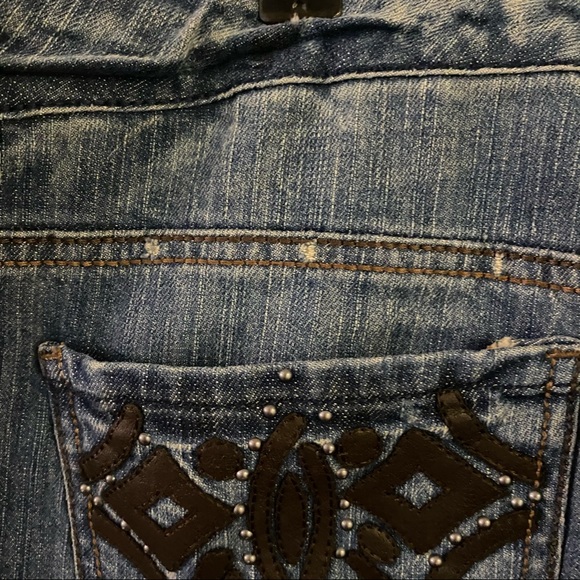 Code Blue Medium Wash Bootcut Flare Jeans Distress - Picture 9 of 9